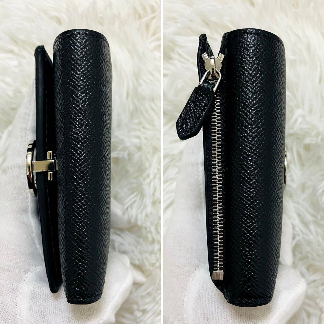 極美✨付属完備✨BVLGARI 三つ折り財布 ビーゼロワン レザー 黒 現行
