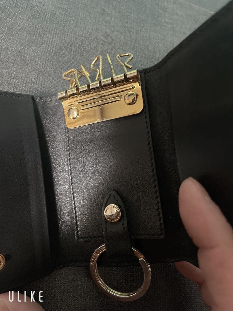バーバリー ブラック キーケース 5連 リング付き メンズレディBURBERRY