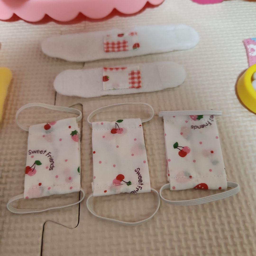 メルちゃん 人形 ベビーチェア 犬 マスク ばんそうこう 歯みがきセット