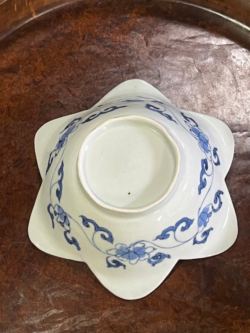 古伊万里 蝶 唐草 無傷完品 蛸唐草 花唐草 藍九谷 柿右衛門