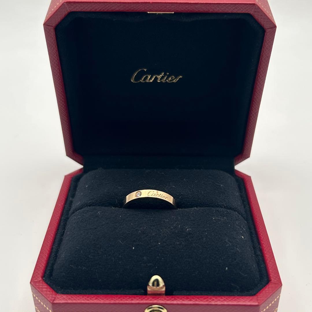 【保証書・箱付き】 カルティエ　Cドゥ エングレーブド　リング　ダイヤ　PG