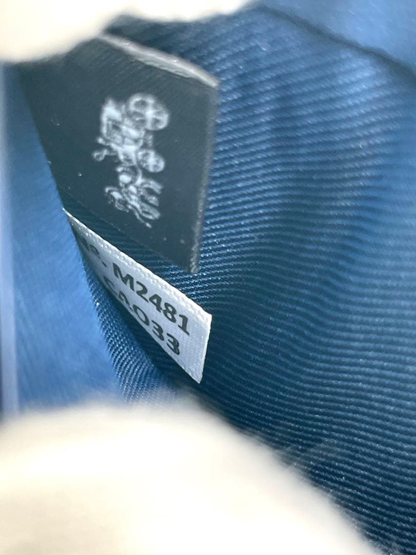 美品 コーチ ケース 財布 デニム ラウンドファスナー キルティング