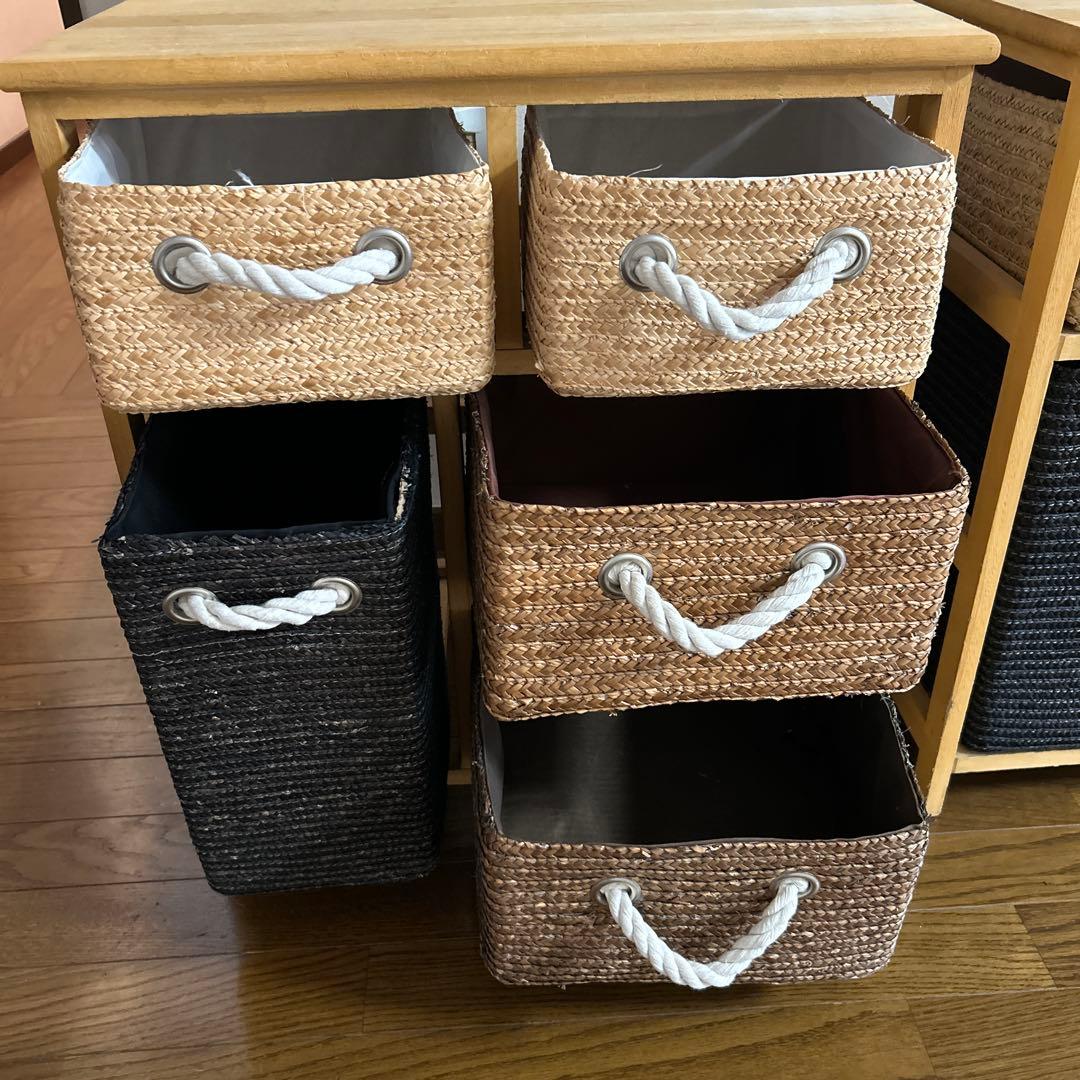 ニトリ 籐 木製収納ボックス 2個セット