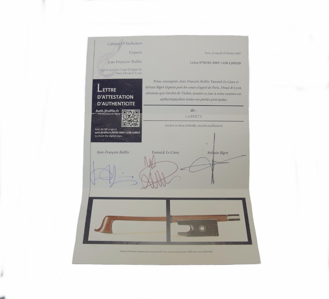 ヴァイオリン用フレンチBOWブラジルウッド 62.15g Raffin鑑定書付き