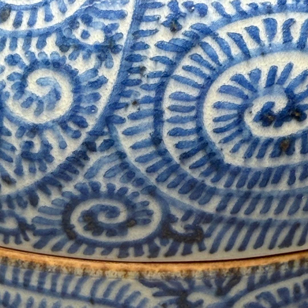1800年前後　染付蛸唐草蓋物　飴入　インテリア　癒しの造形美