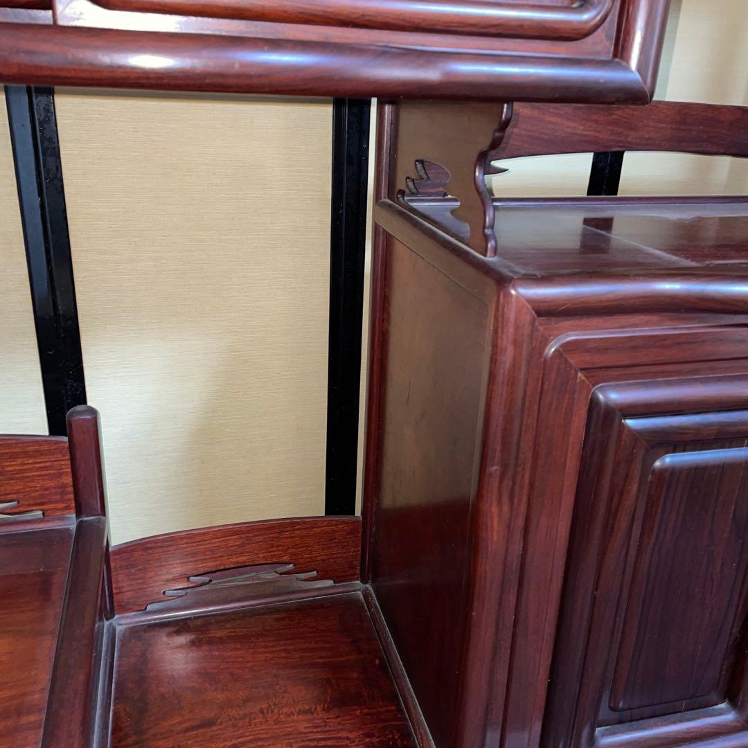 飾り棚 違い棚 茶棚 煎茶棚 茶箪笥 収納棚 唐木 黒檀？ 紫檀？ 無垢 家具