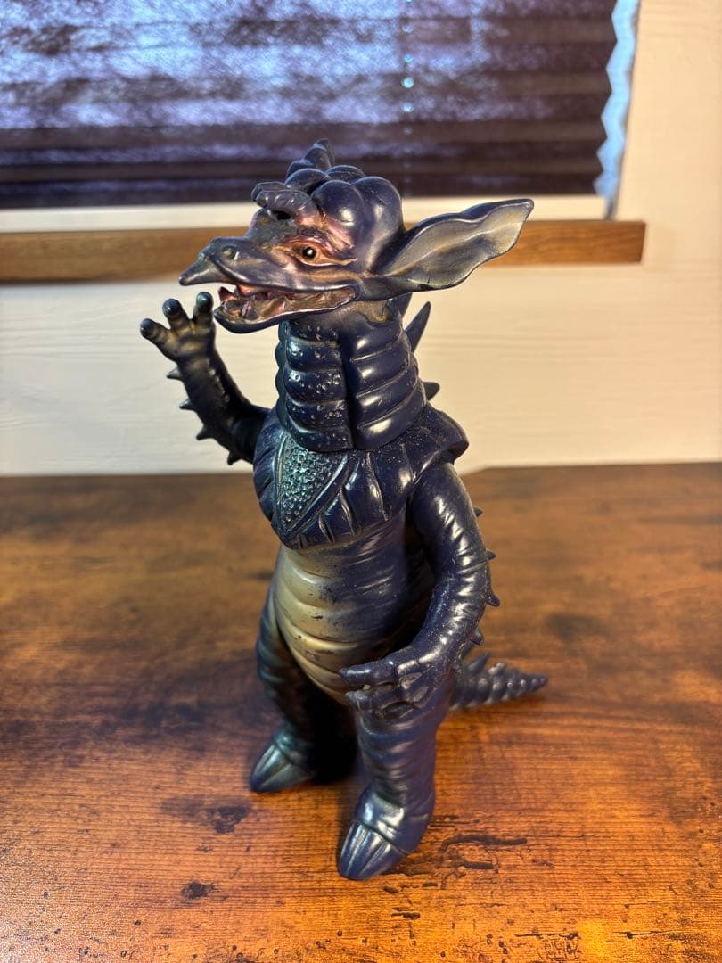 流星人間ゾーン　ゲルデラー　当時物　ソフビ　オレンジ製　ブルマァク　マルサン