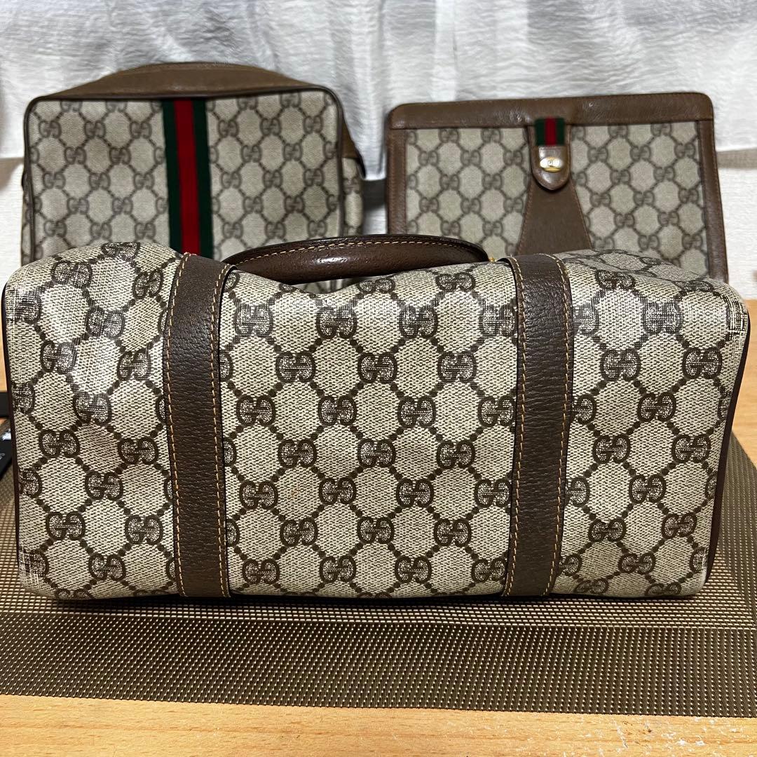 オールドグッチ　Gucci ヴィンテージ　GG ボストンバッグ　ハンドバック