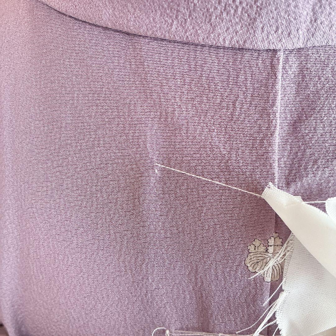 色無地 フルセット 着物 正絹 辻ヶ花の帯 しつけ糸つき ロング丈 紫 J9