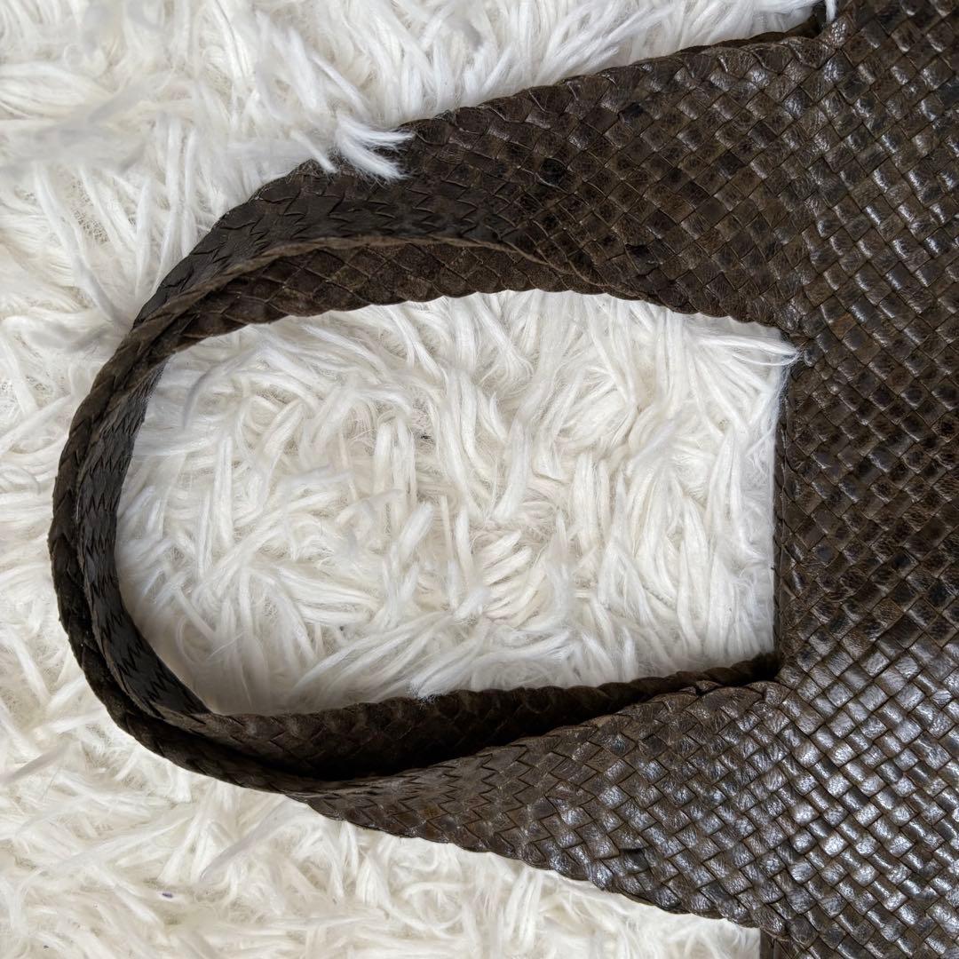 JURGEN LEHL ヨーガンレール　レザー　ハンドバッグ　編み込み　ボール