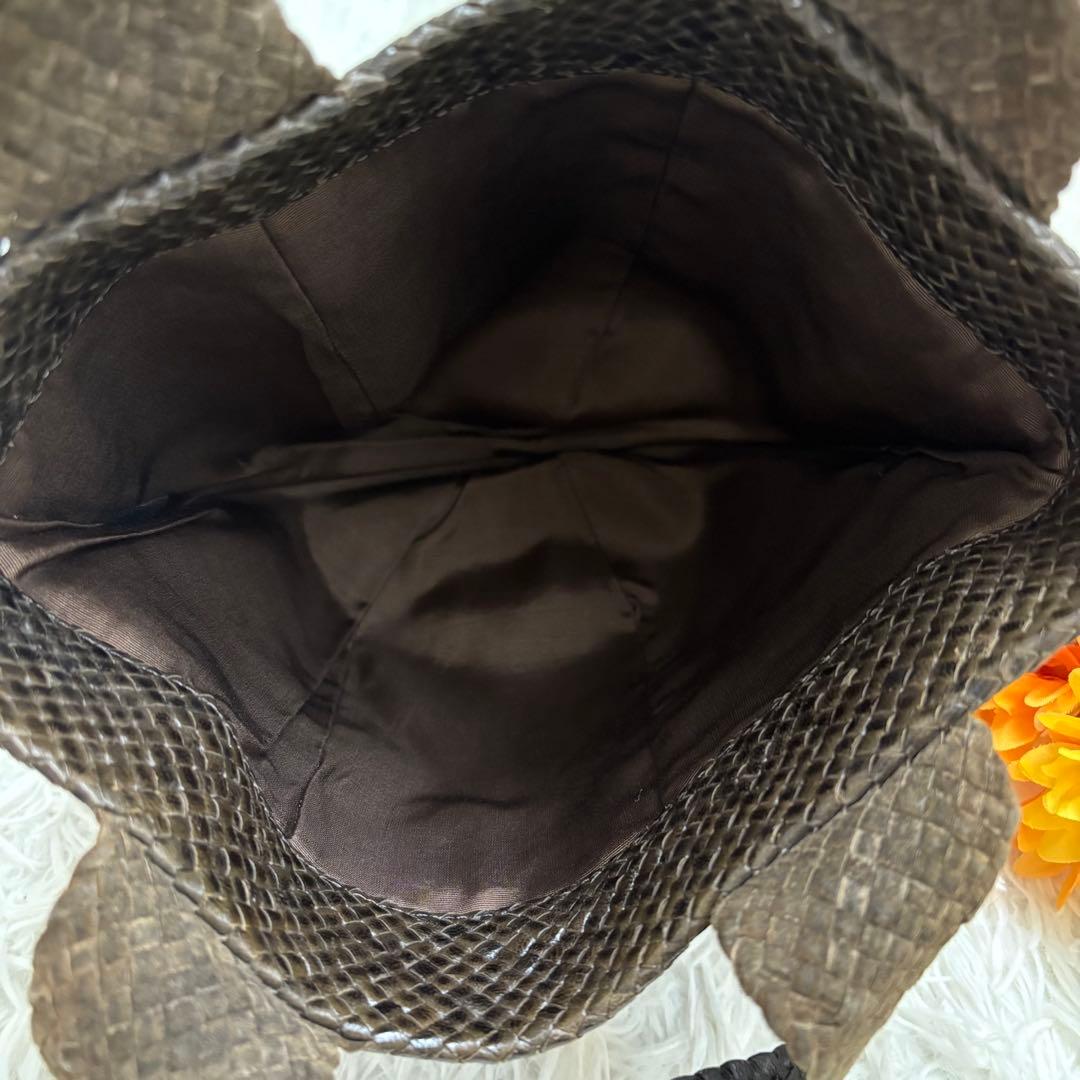 JURGEN LEHL ヨーガンレール　レザー　ハンドバッグ　編み込み　ボール