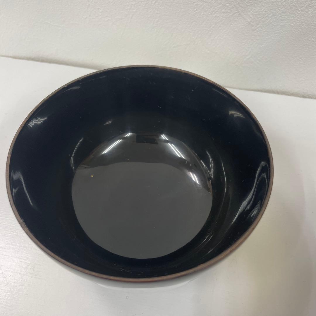 ツバキ 蓋付き椀 黒 金 銀丸模様 27客セット　少々難ありお値下げ品！