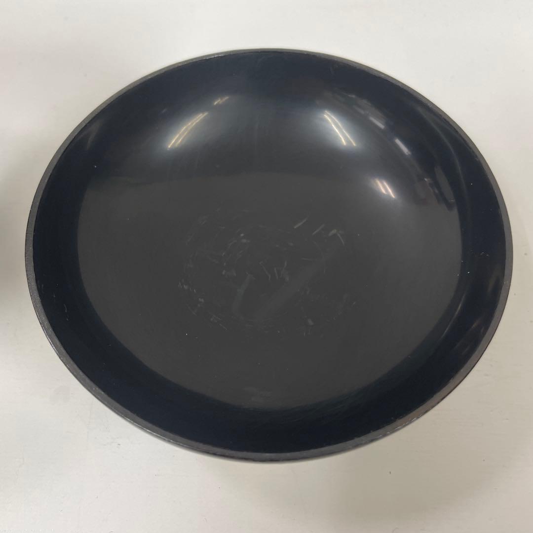 ツバキ 蓋付き椀 黒 金 銀丸模様 27客セット　少々難ありお値下げ品！