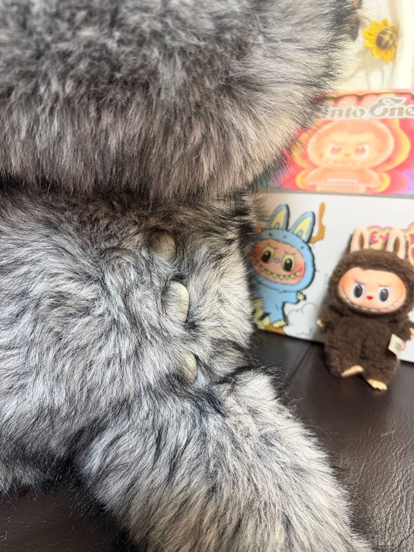 超特大60cmジモモ グレー 4種目チェンジ 高級ファー スペシャルオーダー