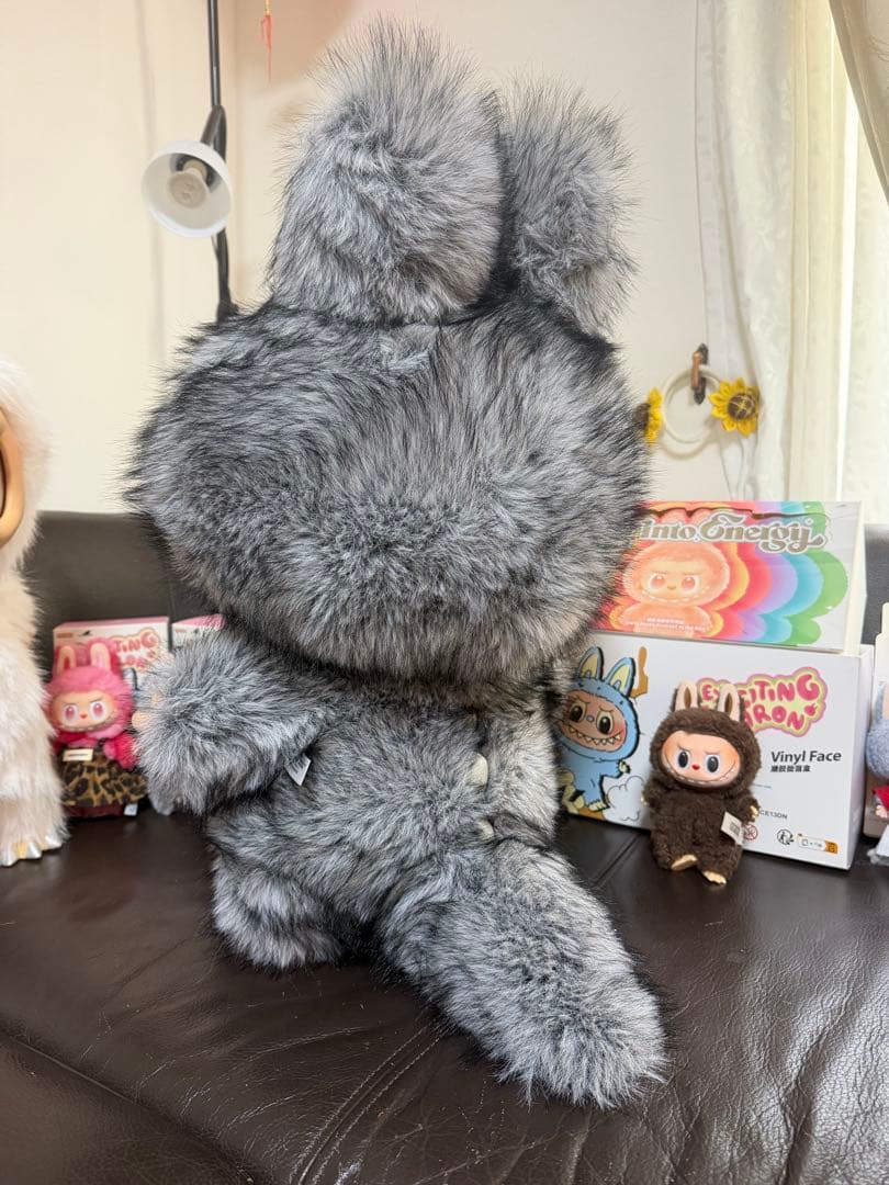 超特大60cmジモモ グレー 4種目チェンジ 高級ファー スペシャルオーダー