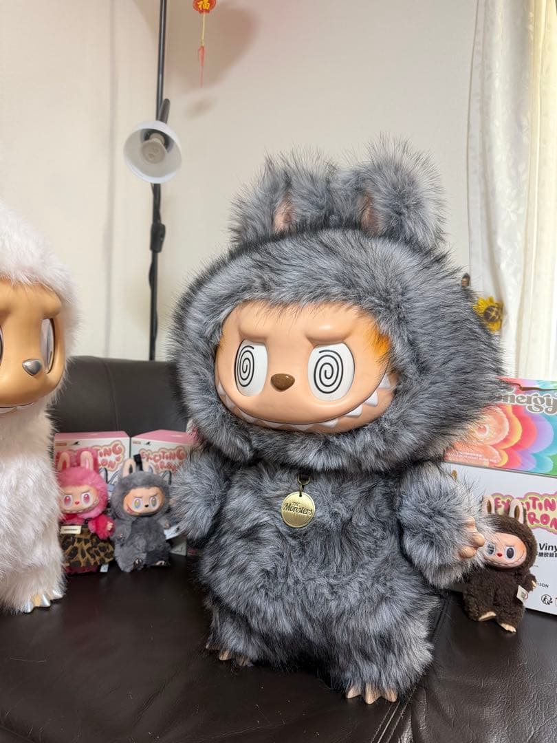 超特大60cmジモモ グレー 4種目チェンジ 高級ファー スペシャルオーダー