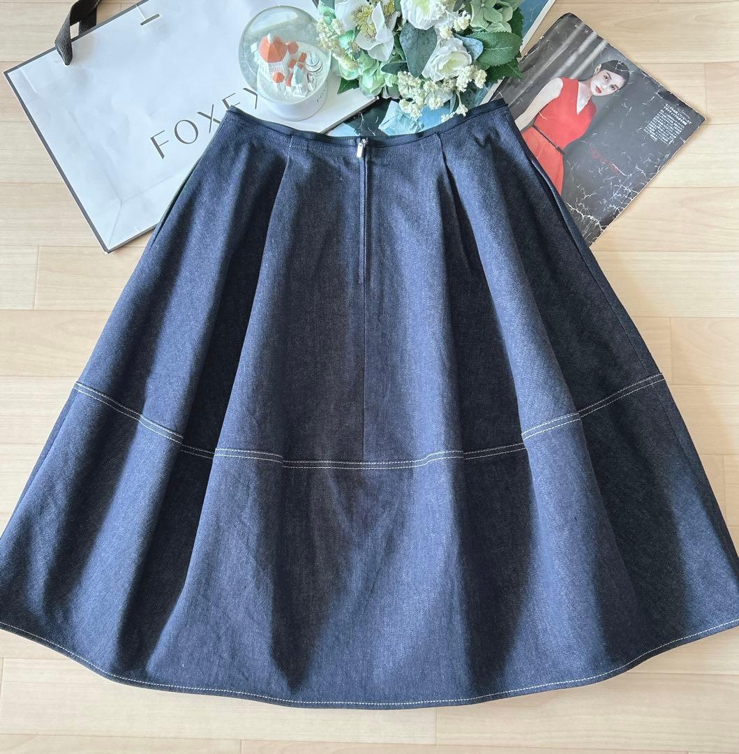 極美品！FOXEY2025即完売バロンデニムスカート 38 Rene