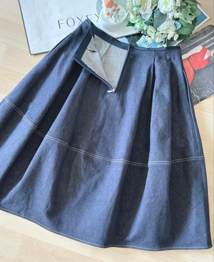 極美品！FOXEY2025即完売バロンデニムスカート 38 Rene
