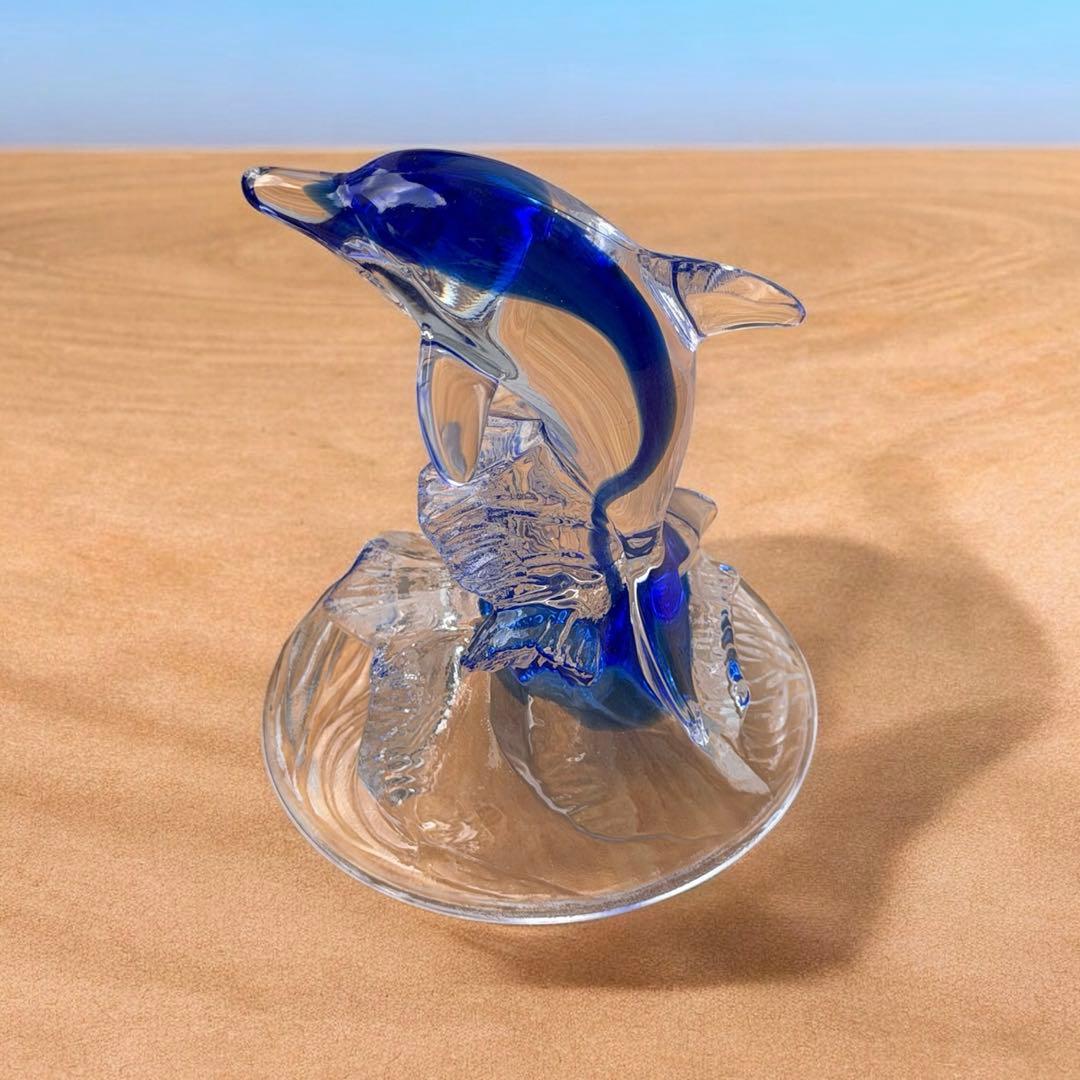 クリスタル・ダルク イルカ フランス製 ガラス 置物 インテリア