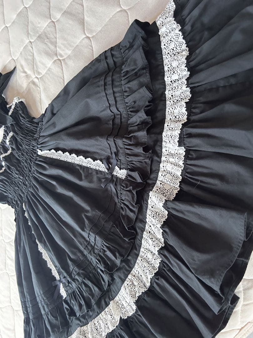 Angelic Pretty リボンシャーリングジャンパースカート