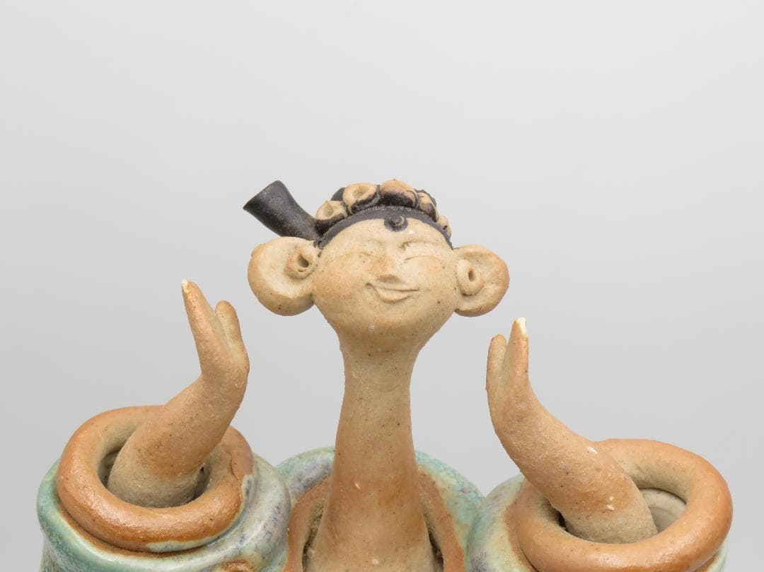 青芳人形 1点 陶器人形 森元青芳 砥部焼 オブジェ 置物 インテリア