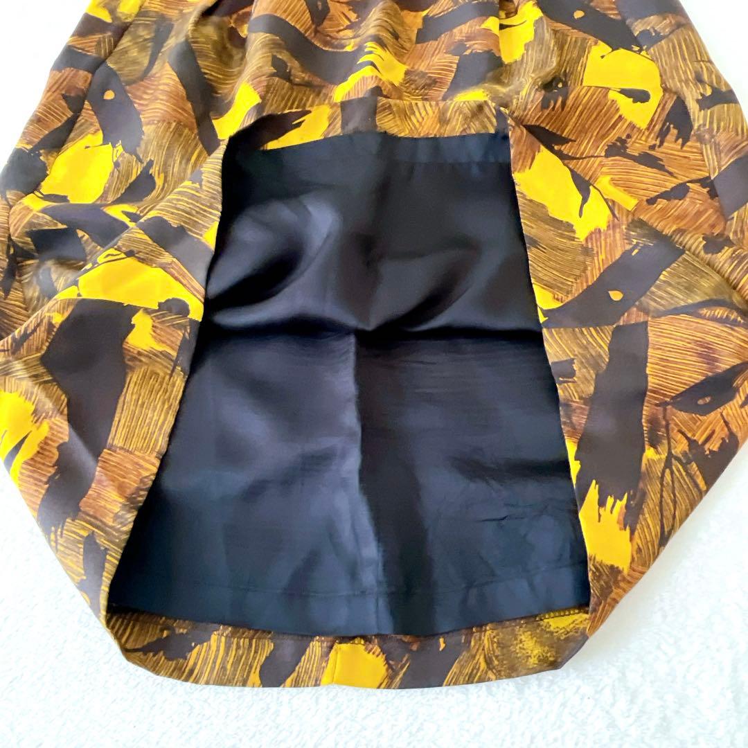 美品★DRIES VAN NOTEN★シルク100% 総柄スカート サイズ34