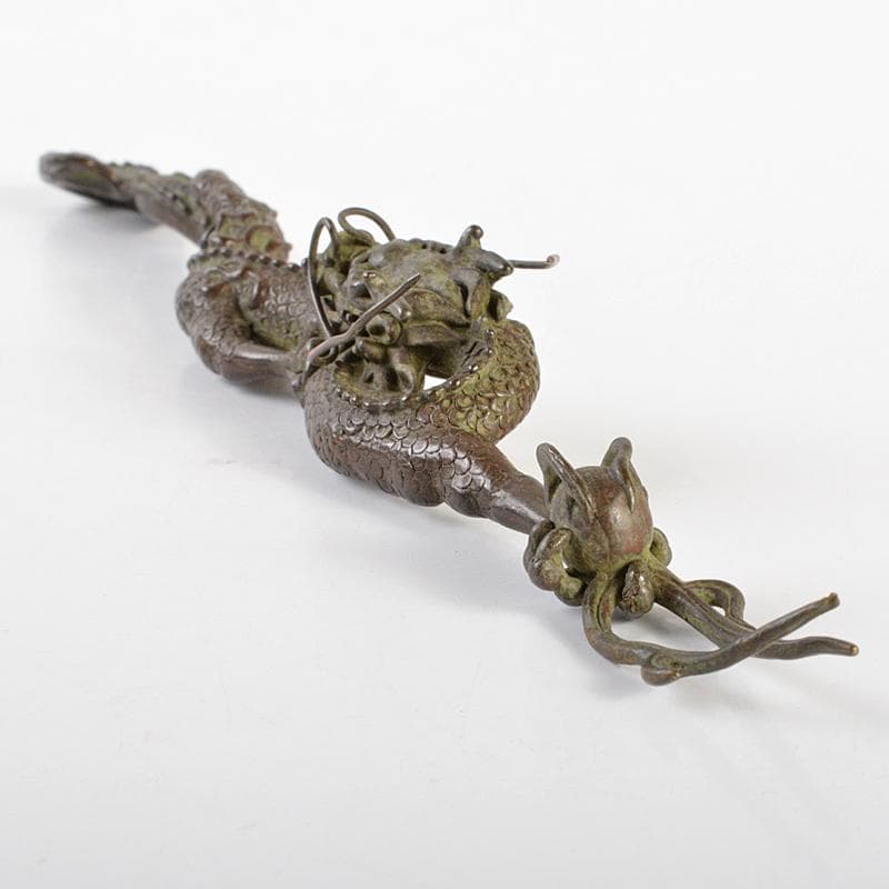 eyeknow74　金工名品　古銅宣徳銅　龍　筆架　置物　C　6941E