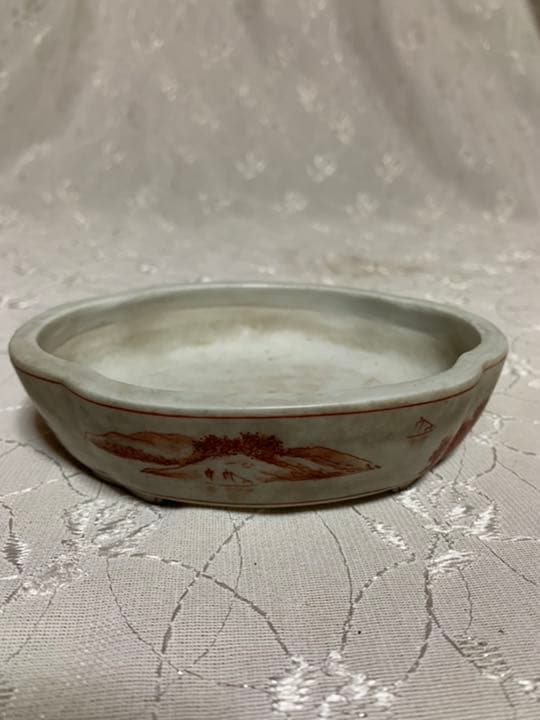 武州　絵鉢　盆栽鉢