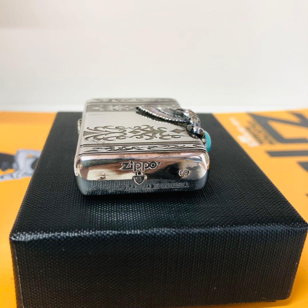 希少廃盤ターコイズアーマ両面デザインZIPPO中古品