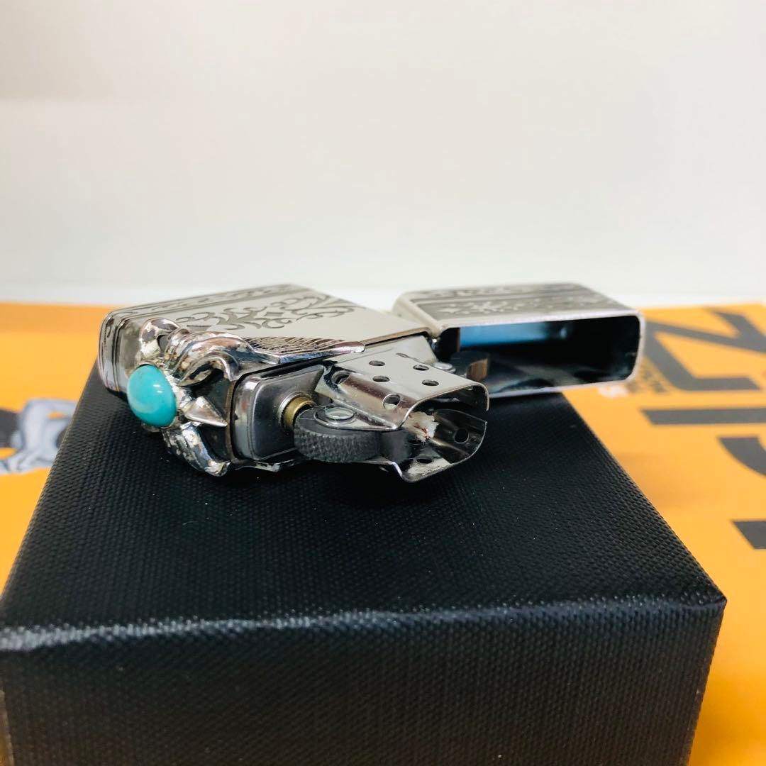 希少廃盤ターコイズアーマ両面デザインZIPPO中古品