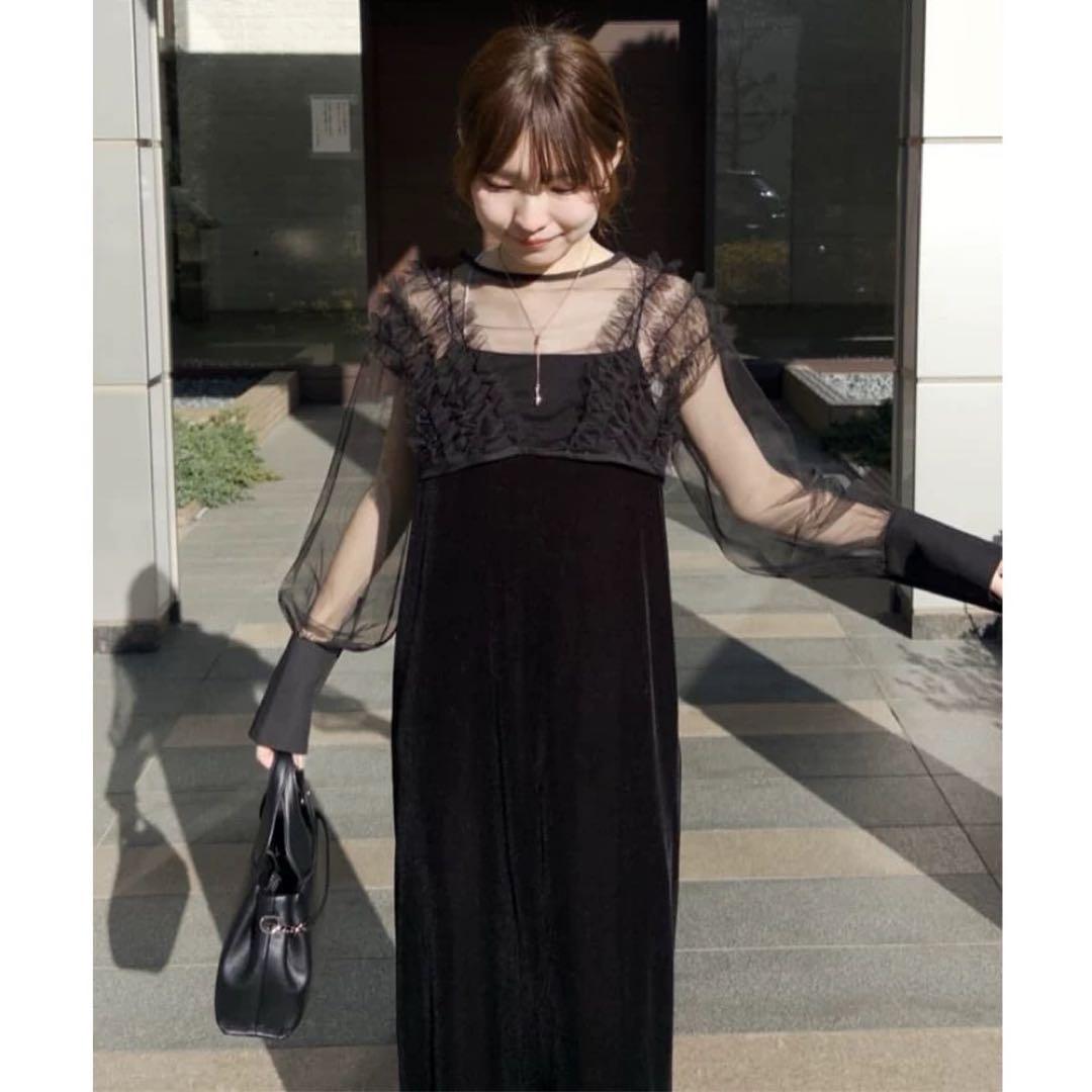 【完売品・新品未使用】カプリシュレマージュ ワンピース ブラック 結婚式 二次会