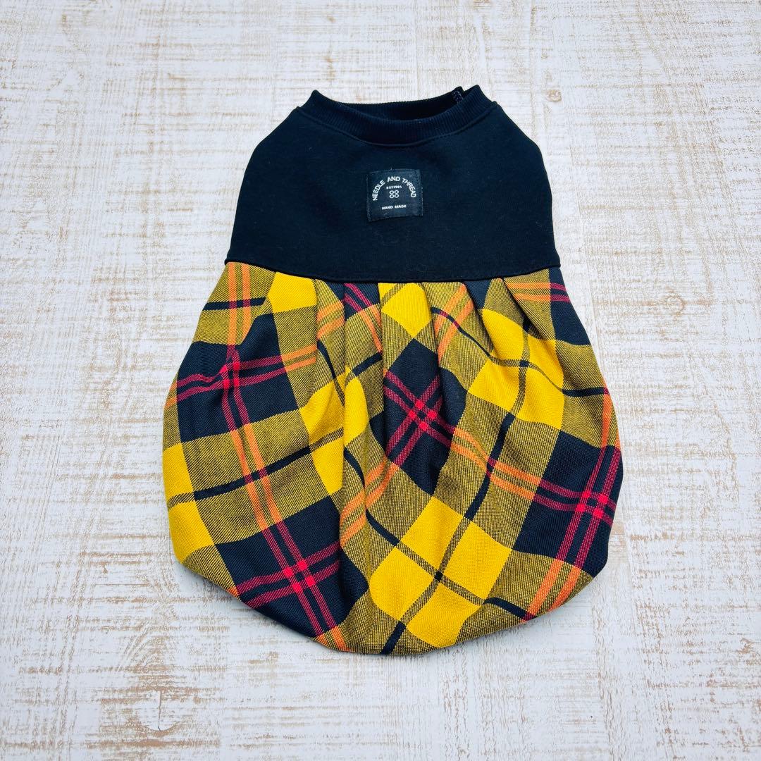 オーダーページ】犬服 黒暖か裏起毛ニットのバルーンワンピース