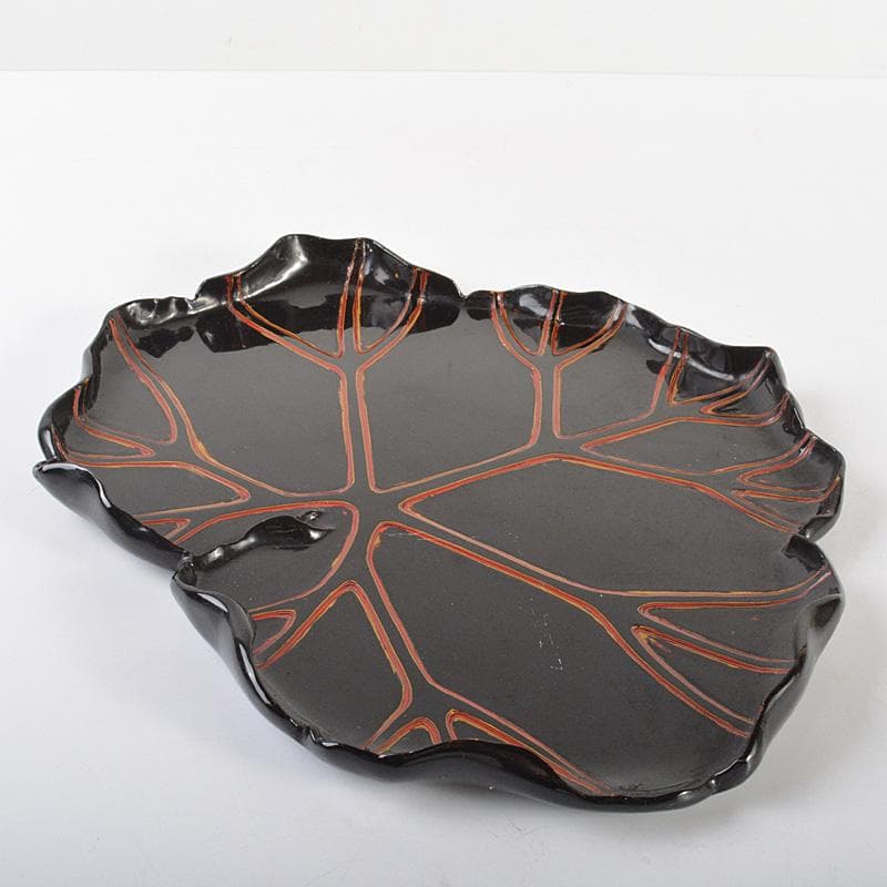 煎茶道具　黒漆塗　葉盆　煎茶盆　香盆　在銘　C　R6776