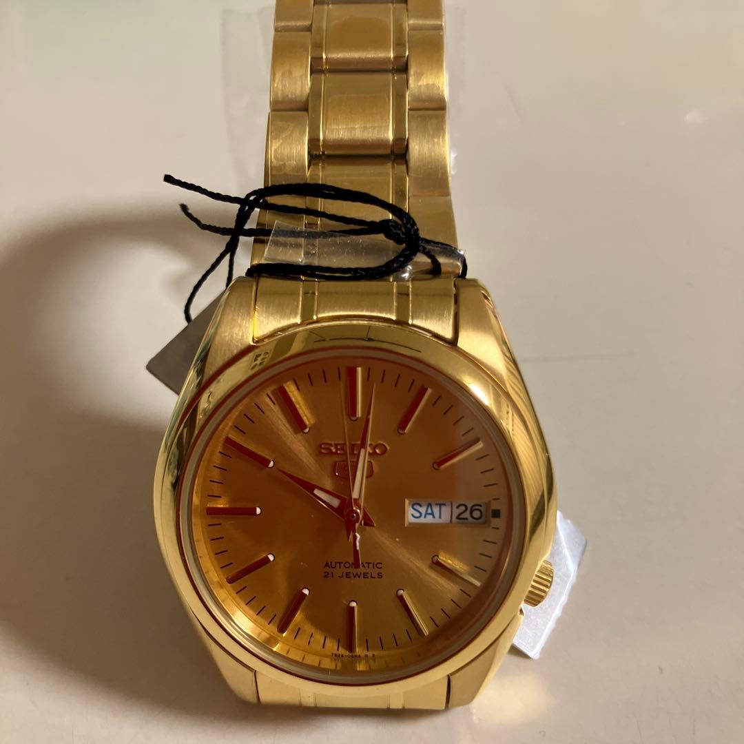 新品未使用　セイコー5 SNKL48K ゴールド　裏スケルトン