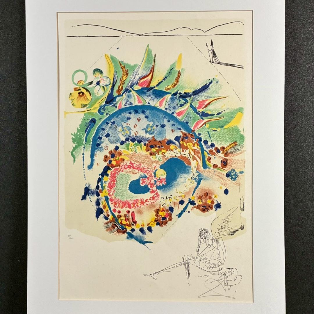 サルバドール・ダリ リトグラフ 版画 直筆サイン入り 限定品 額縁入り