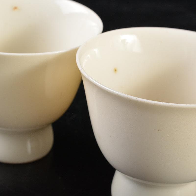 中国美術徳化窯白磁煎茶器ぐい呑み一対C5499