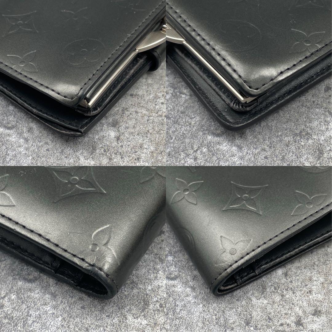 【微美品】ルイヴィトン　折り財布　ヴェルニ　グレー　がま口　新型