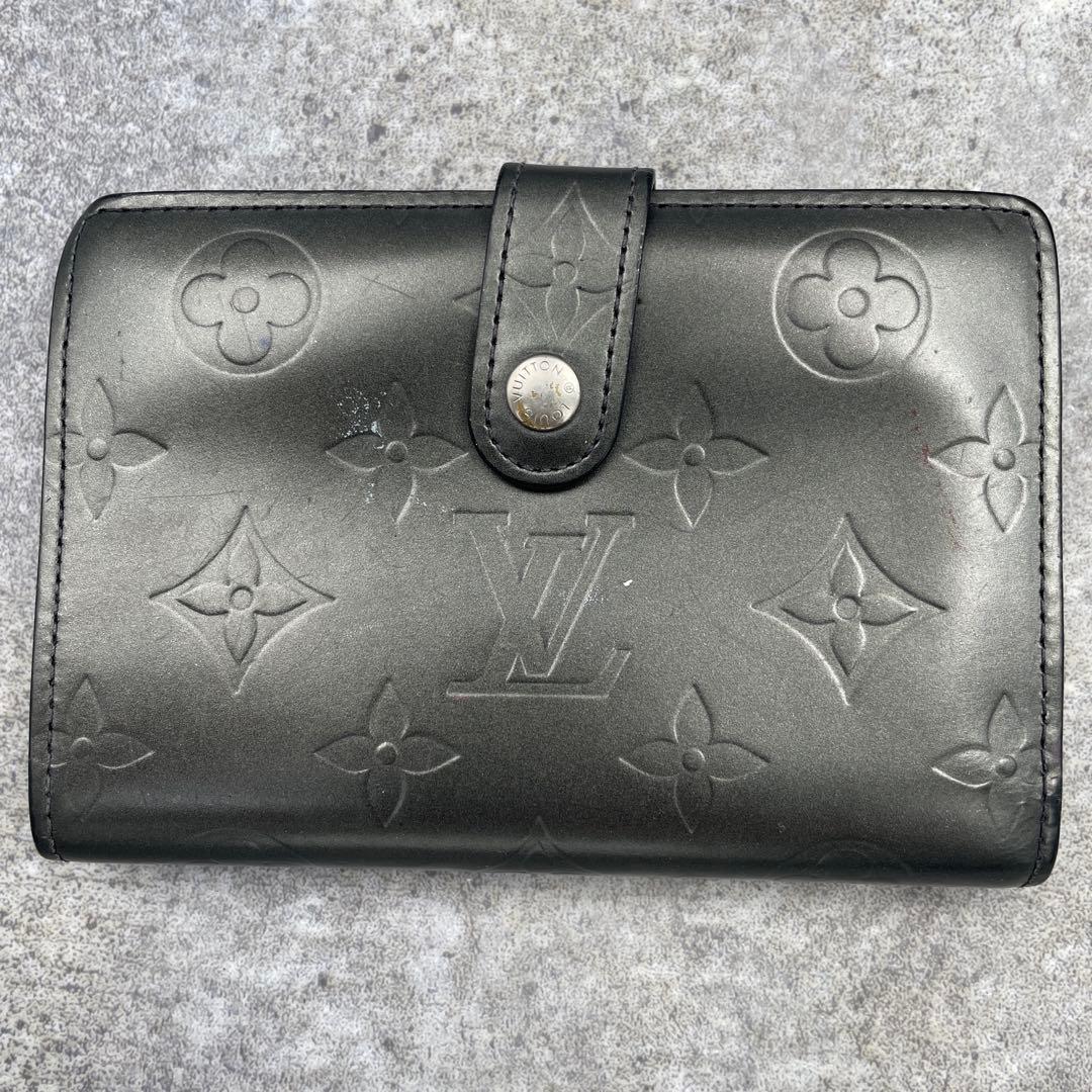【微美品】ルイヴィトン　折り財布　ヴェルニ　グレー　がま口　新型