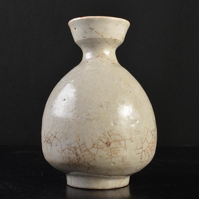 朝鮮美術　李朝　高麗白磁　徳利　金継ぎ直しあり　時代箱　M　R7479
