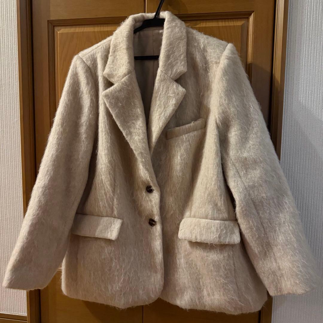 basement online モヘアシャギージャケットコート - メルカリ