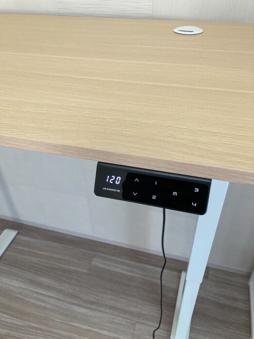 電動昇降デスク脚 パソコンデスク 無段階昇降 調整範囲72-120cm 天板付き