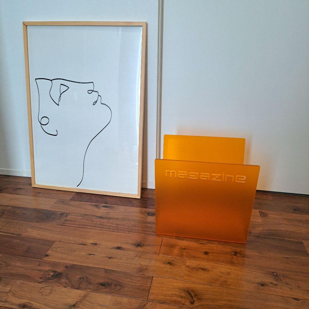 ヴィンテージ　マガジンラック　スペースエイジ アクリル　マガジンラック オレンジ