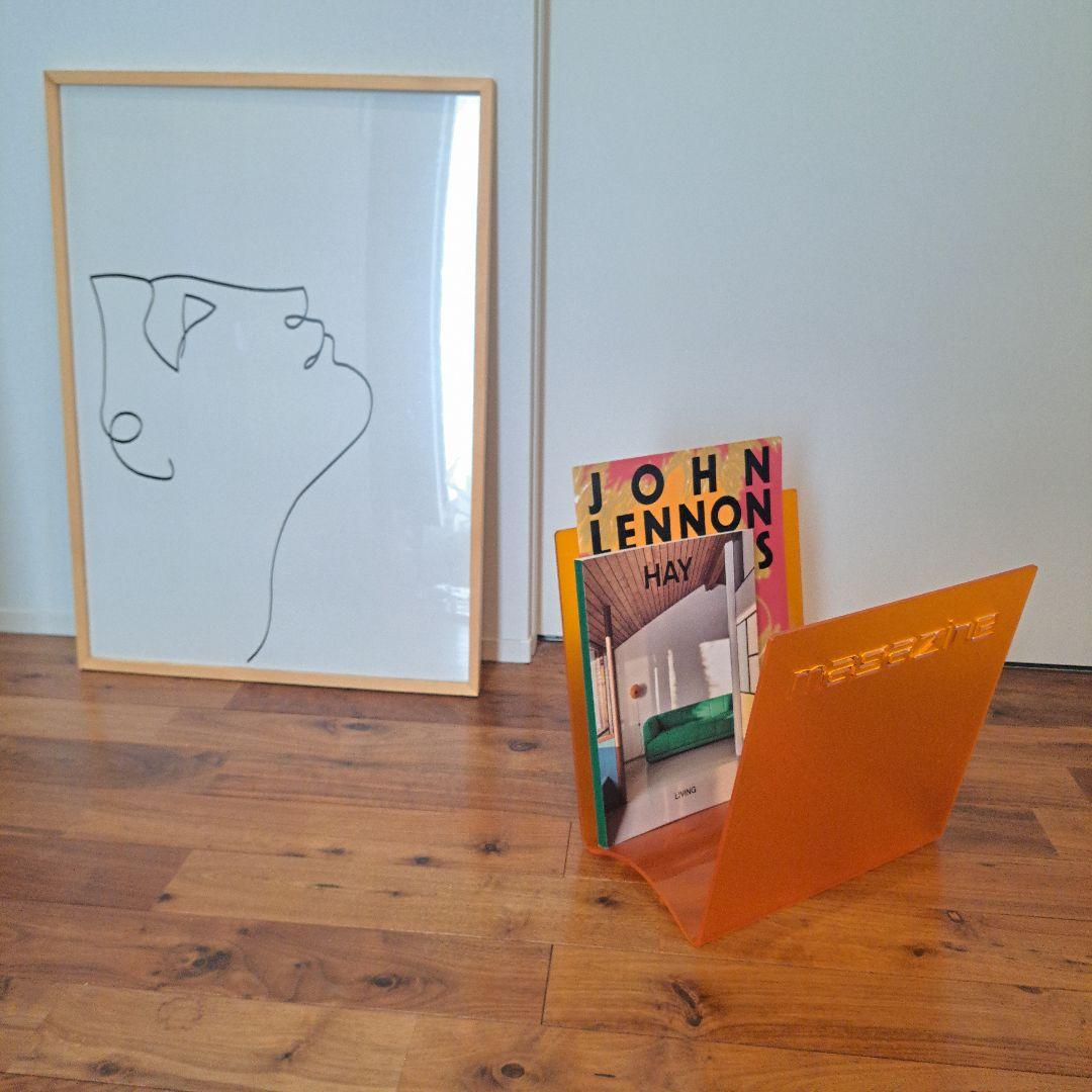 ヴィンテージ　マガジンラック　スペースエイジ アクリル　マガジンラック オレンジ