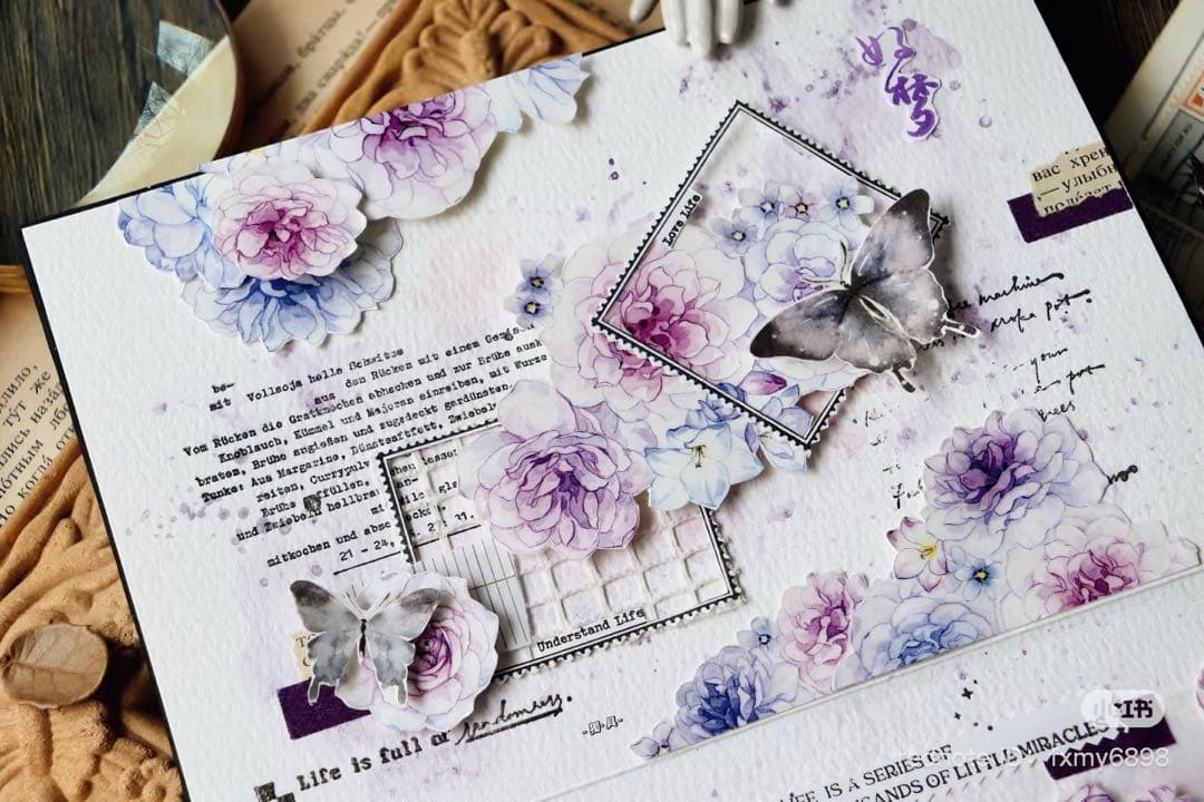 繁星梦屿《芳菲夕雾》海外マスキングテープ　マステ 【2446】