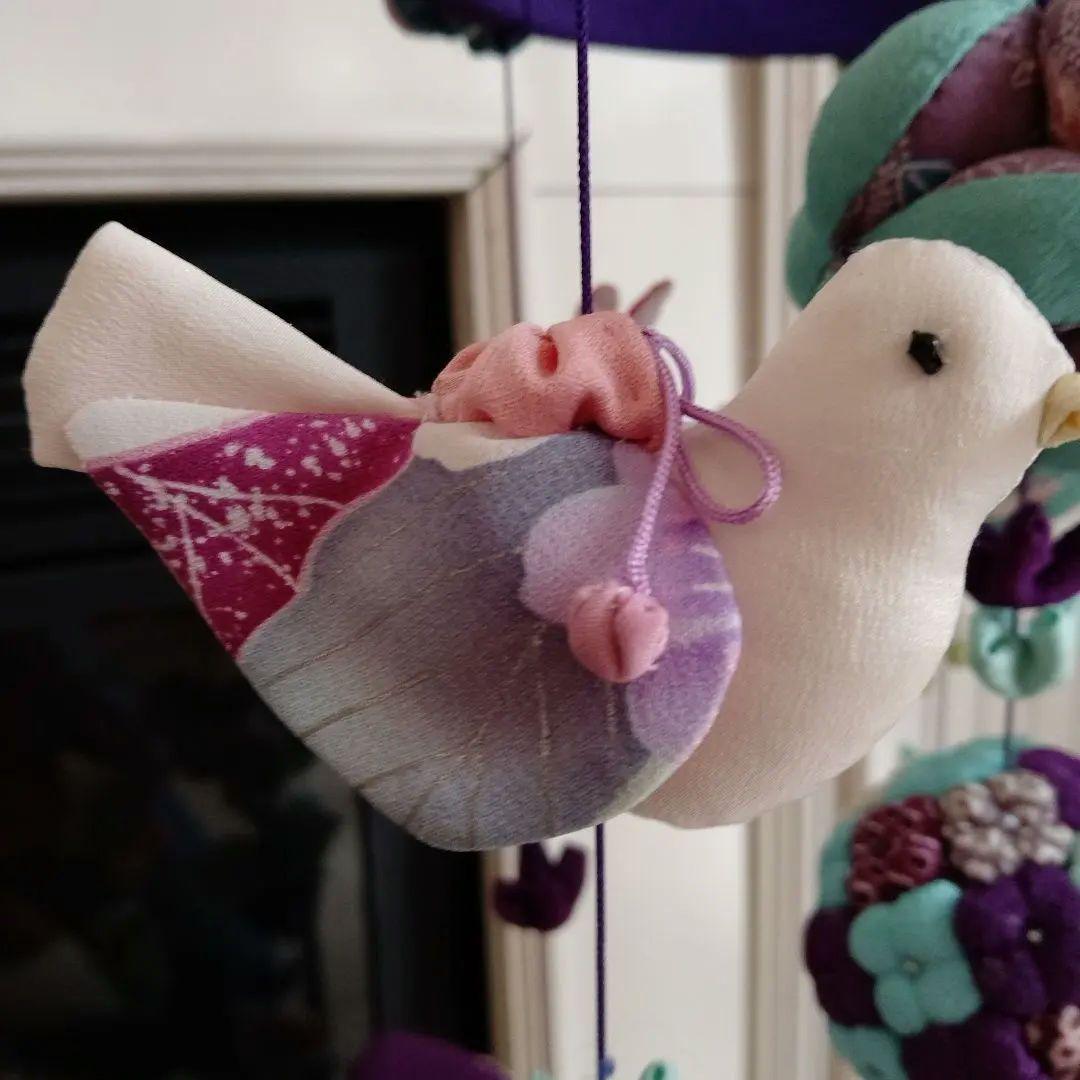 吊るし飾り　人気の紫色　ひな祭り　ハンドメイド　吊るし雛　ちりめん細工