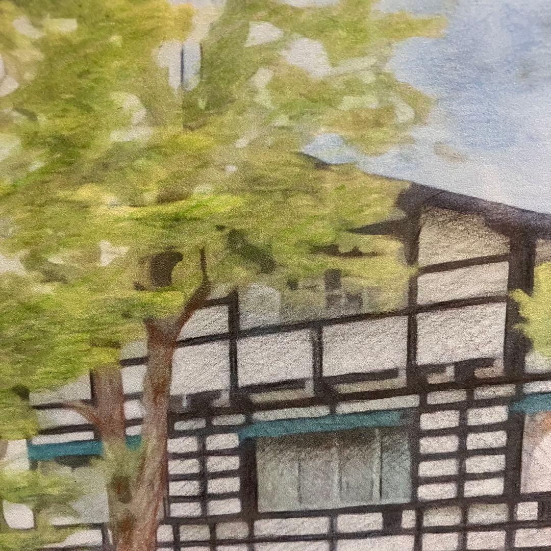 ジブリアート⑦ 風立ちぬより「万平ホテル」額装品 額縁寸法32.7