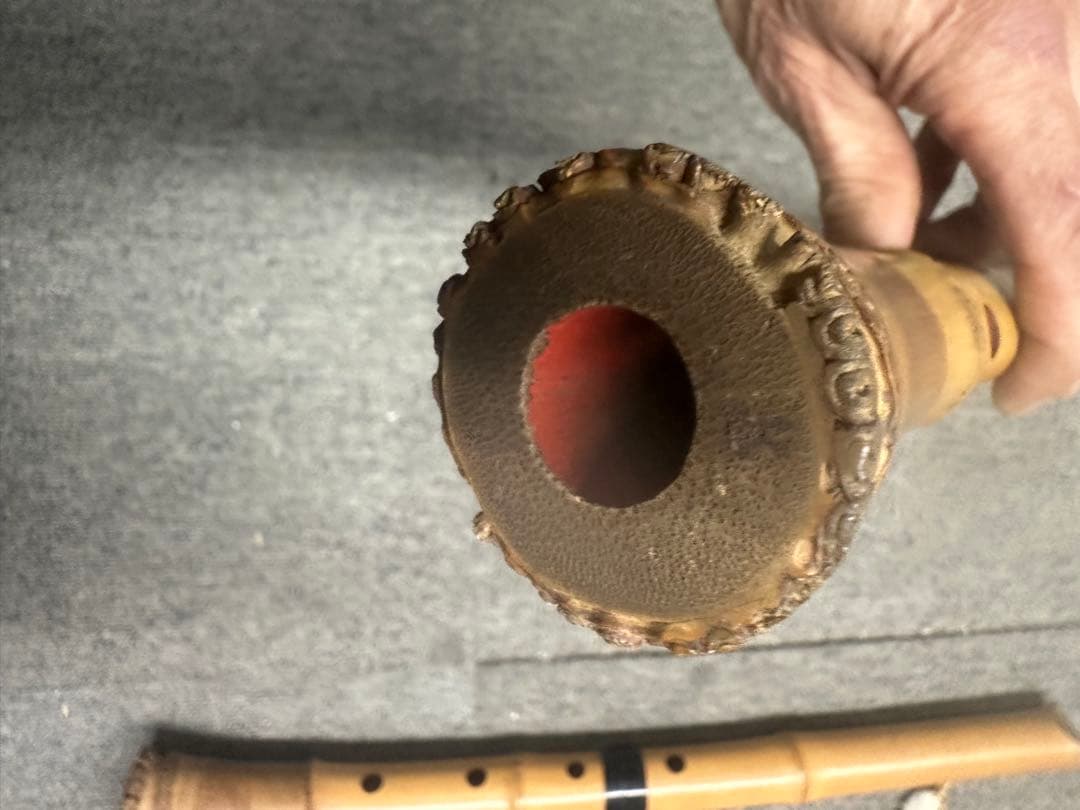 根竹・風合い良】尺八 竹製 1尺8寸前後 / 和楽器・古