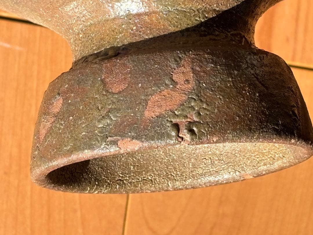 備前焼　大型徳利　無釉焼き締め　骨董品　アンティーク置物