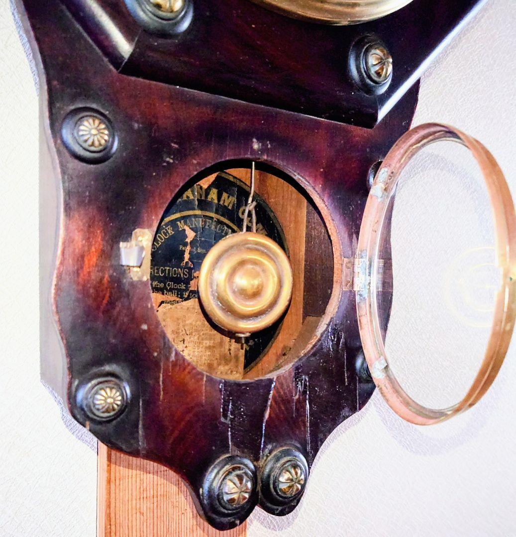 〈完動・美品〉イングラハム　ローズウッド和藤内八角ゼンマイ振り子時計　古時計