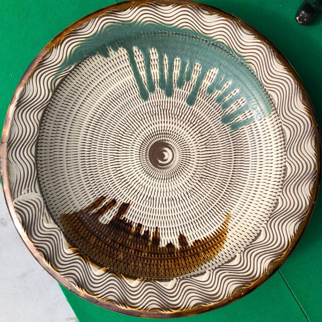 小石原焼　特大皿　陶器　骨董品